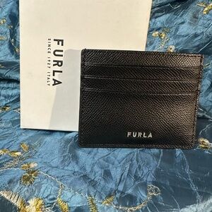 Furla Black Leather Card Holder